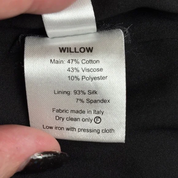 WILLOW Charcoal Grey Metallic Pencil Skirt Exposed Back Zipper Womens Sz 8 - Picture 9 of 9